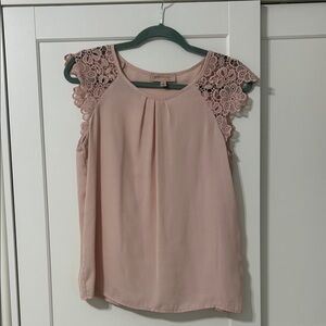 Philosophy Blush Lace Accent Blouse